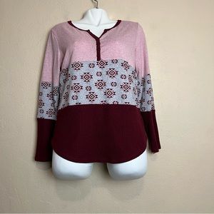 5/$25 NoBo women long sleeve casual‎ comfort blouse size XL 15/17